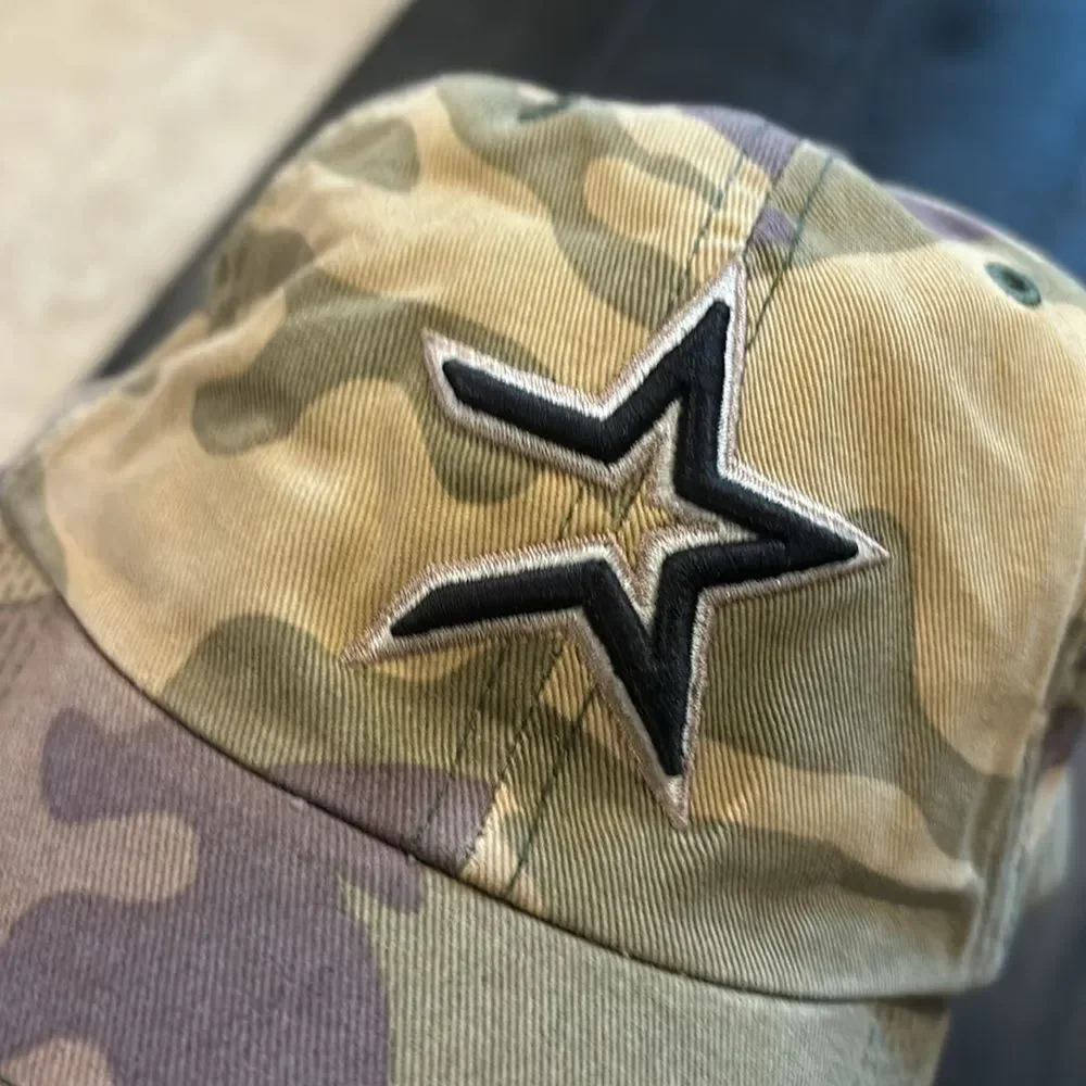 Vintage Houston Astros Star Camouflage Camo No Tag Adjustable Cap Hat​